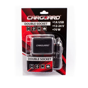 Priză dublă pentru încărcător auto, cu cablu + USB 1A - CARGUARD