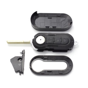 Fiat - Carcasa cheie tip briceag, 3 butoane, negru