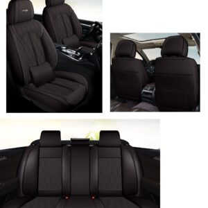 Huse auto premium 5 locuri Carguard Deluxe piele ecologică perforată - negru