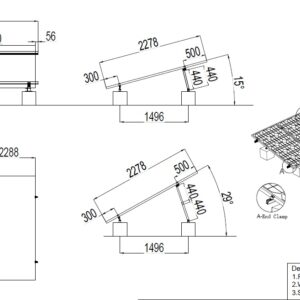 Kit complet de montaj pentru 2 panouri - Reglabil 15-30°