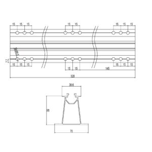 Șina de montaj în Y pentru panouri fotovoltaice 32 cm x 6 cm
